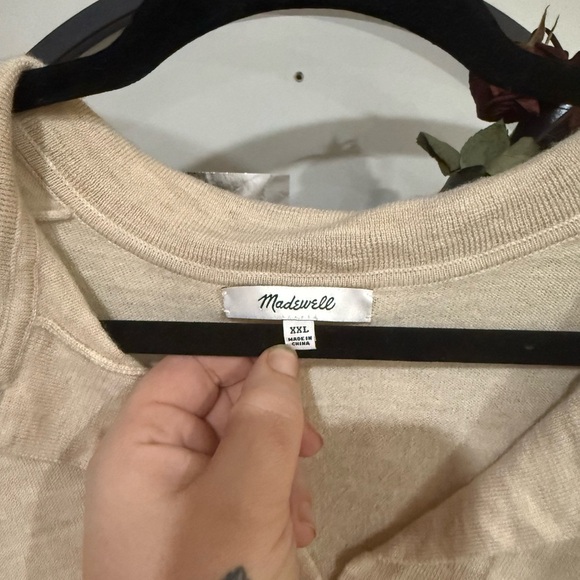 Madewell Cream Button Down Shirt Relaxed Long Sleeve light sweater size xxl - Picture 2 of 7